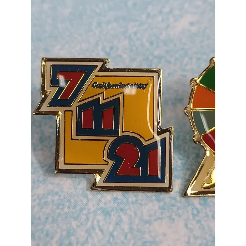 California Lottery Vintage 90s‎ Lapel Hat Pins Lot Of 4